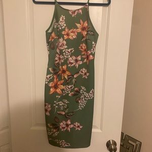 Green Floral Print Dress